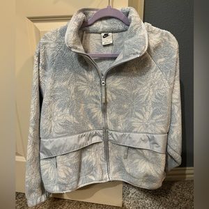 Fuzzy Nike Full Zip Blue Print Jacket